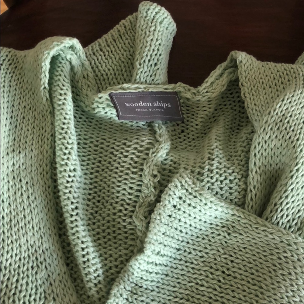 Mint green wooden ships sweater
